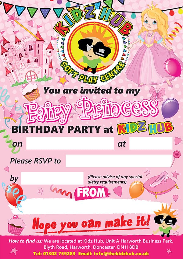 Fairy Princess Party Invite A5